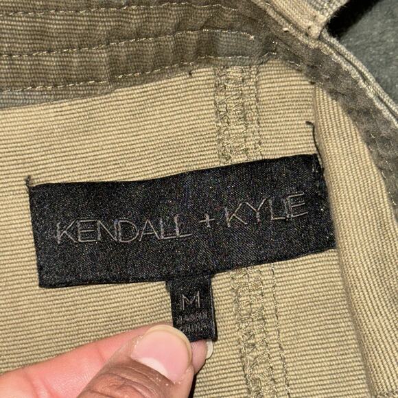 Kendall & Kylie Camo Print Ruffle Raw Hem Overall Stretchy Sheath Dress Sz M - Picture 4 of 8